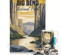 1000 Piece Puzzle For Adults Big Bend National Park Poster, Brain Teaser Game, Difficult Hard, Improving Love between Couples 38x26cm