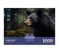 1000 Piece Puzzle for Adults, Black Bear Wildlife Photo Artwork, Mindfulness Activity, for Puzzle Lovers, Pieces, 70x50cm/1000pcs