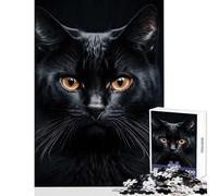 1000-piece Puzzle for Adults Black Cat Looking Poster Jigsaw Puzzles for Adults But Fun And Humorous Help The Brain Exercise Gifts for Friends And Family (38x52cm)