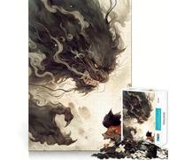 1000 Piece Puzzle For Adults Black Cat Vs. Demon Clean Fit Decor, Brain Activity Fun, Cozy Time Play, Festive Leisure Gift (38x52cm)