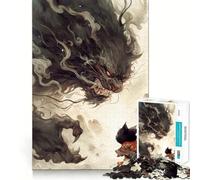 1000 Piece Puzzle For Adults Black Cat Vs. Demon Clean Fit Decor, Brain Activity Fun, Cozy Time Play, Festive Leisure Gift (38x26cm)