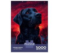 1000-piece Puzzle for Adults Black Labrador Red Sunset Jigsaws for Adults Family Games Precision Cutting Unique Birthday And Xmas Gifts 70x50cm/1000pcs