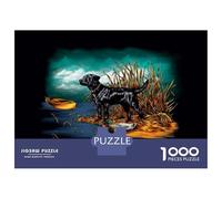 1000-piece Puzzle for Adults Black Labrador Retriever Dog Art Print Jigsaw for Adults Anti-Stress Toys Difficult Challenge Unique Birthday And Xmas Gifts 70x50cm/1000pcs