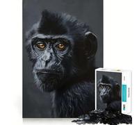 1000 Piece Puzzle For Adults Black Monkey Portrait Clean Fit Decor, Brain Activity Fun, Cozy Time Play, Festive Leisure Gift (50x75cm)