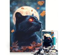 1000 Piece Puzzle For Adults Black Panther Under Full Moon, Brain Teaser Game, Difficult Hard, Improving Love between Couples 50x75cm