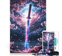 1000 Piece Puzzle For Adults Blade of The Sakura Storm Clean Fit Decor, Brain Activity Fun, Cozy Time Play, Festive Leisure Gift (50x75cm)