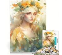1000 Piece Puzzle For Adults Blond Woman with Flower Crown, Brain Teaser Game, Difficult Hard, Improving Love between Couples 50x75cm