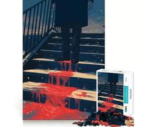 1000 Piece Puzzle For Adults Blood on The Stairs Clean Fit Decor, Brain Activity Fun, Cozy Time Play, Festive Leisure Gift (50x75cm)