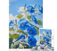 1000-piece Puzzle for Adults Bloom in Blue Morning Glory Jigsaw Puzzles for Adults But Fun And Humorous Help The Brain Exercise Gifts for Friends And Family (38x52cm)
