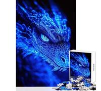 1000-piece Puzzle for Adults Blue Dragon Close-Up Puzzles for Teenagers Staycation Kill Time Help The Brain Exercise Unique Birthday And Gifts (50x75cm)