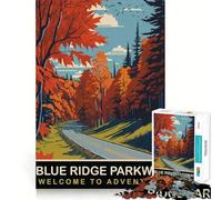 1000 Piece Puzzle For Adults Blue Ridge Parkway Clean Fit Decor, Brain Activity Fun, Cozy Time Play, Festive Leisure Gift (38x26cm)