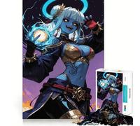 1000 Piece Puzzle For Adults Blue-skinned Sorceress with Magical Orb Clean Fit Decor, Brain Activity Fun, Cozy Time Play, Festive Leisure Gift (38x26cm)