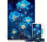 1000 Piece Puzzle For Adults Blue Starlight Flower Clean Fit Decor, Brain Activity Fun, Cozy Time Play, Festive Leisure Gift (38x26cm)