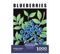 1000 Piece Puzzle for Adults, Blueberries Minimalist Kitchen Poster Artwork, Mindfulness Activity, for Puzzle Lovers, Durable Puzzle Pieces, 38x26cm/1000pcs