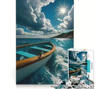 1000 Piece Puzzle For Adults Boat on The Water Under Sunlight, Educational Toy, Parent-child Interaction, Unique Birthday And Xmas Gifts 50x75cm