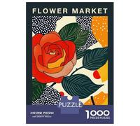 1000 Piece Puzzle for Adults, Bogota Flower Market Poster Artwork, Mindfulness Activity, Seasonal Gift Choice, Durable Puzzle Pieces, 70x50cm/1000pcs
