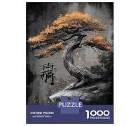 1000 Piece Puzzle for Adults, Bonsai Tree on Cliff Edge Artwork, Premium Puzzle Challenge, Festive Season Fun, Durable Puzzle Pieces, 38x26cm/1000pcs