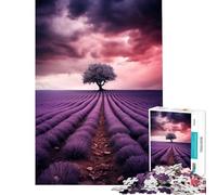 1000-piece Puzzle for Adults Botanical Lavender Flower Jigsaw 1000 Piece Home Decoration Toys Learning Educational Stress Reduction Gifts (50x75cm)