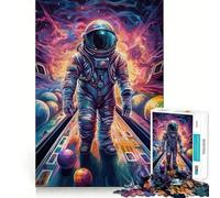 1000 Piece Puzzle For Adults Bowling Astronaut Planets Clean Fit Decor, Brain Activity Fun, Cozy Time Play, Festive Leisure Gift (38x26cm)