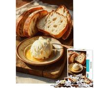 1000 Piece Puzzle For Adults Bread And Butter Still Life Painting Jigsaws for Adults Hands-on Game Perfect Decoration Deal As Gifts for The Whole Family (Size 38x52cm)