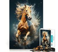 1000 Piece Puzzle For Adults Brown Wild Cute Race Horse Accurate Joint Fun Mental Skill Game Peace Time Play Xmas Art Gift (50x75cm)