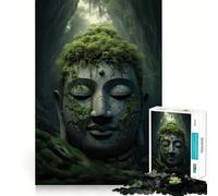 1000 Piece Puzzle For Adults Buddha Forest Meditating Clean Cut Piece Thinking Skill Game Calm Time Fun Xmas Scene Art (38x26cm)
