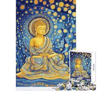 1000 Piece Puzzle For Adults Buddha Starry Night Meditation Poster Art Impossible Game Family Activities Educational Toy Wishlist with Santa Claus (38X52CM)