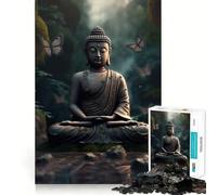 1000 Piece Puzzle For Adults Buddhist Forest Zen Buddha Clean Cut Piece Thinking Skill Game Calm Time Fun Xmas Scene Art (38x52cm)