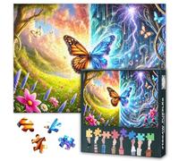 1000 Piece Puzzle for Adults Butterflies and the Four Seasons Puzzle Fantasy Scenery Jigsaw Puzzles Suitable for Game Nights Adult and Adolescent Family Toy Home Wall Decoration Size : 50x70cm
