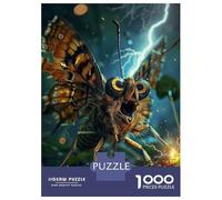 1000 Piece Puzzle for Adults, Butterfly Lightning Artwork, Mindfulness Activity, Seasonal Gift Choice, Precision Cut Pieces, 70x50cm/1000pcs