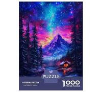 1000-piece Puzzle for Adults Cabin Under Starry Sky Puzzles for Adults Toy Wall Decor Home Decoration Unique Birthday And Xmas Gifts 38x26cm/1000pcs