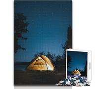 1000 Piece Puzzle For Adults Camping Under The Stars at Night Enjoy Gentle Leisure Relaxation Stable Fit Accurate Cutting Toy Size 38x52cm