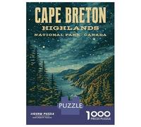 1000 Piece Puzzle for Adults, Cape Breton Highlands National Park Vintage Artwork, Relaxing Puzzle Experience, Seasonal Gift Choice, Durable Puzzle Pieces, 70x50cm/1000pcs
