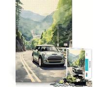 1000 Piece Puzzle For Adults Car Watercolor Clean Cut Piece Thinking Skill Game Calm Time Fun Xmas Scene Art (38x26cm)