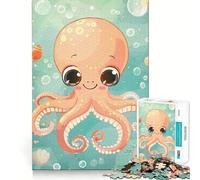 1000 Piece Puzzle For Adults Cartoon Octopus Ocean Scene Clean Cut Piece Thinking Skill Game Calm Time Fun Xmas Scene Art (38x52cm)