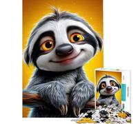 1000-piece Puzzle for Adults Cartoon Sloth on Branch with Smile Help The Brain Exercise Difficult Challenge Relaxing Games for 14+ Puzzle Game Offered (38x52cm)