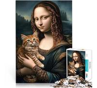 1000 Piece Puzzle For Adults Cat Mona Lisa Pädagogisches Spielzeug zum Stressabbau Geburtstagsgeschenk, Geschenke, Wandkunst38x26cm
