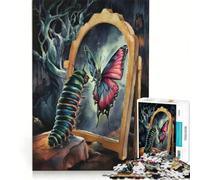 1000 Piece Puzzle For Adults Catterpilla Transforming Into Butterfly, Educational Game, Difficult Challenge, Enhance Love between Couples 38x52cm