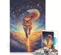 1000-piece Puzzle for Adults Celestial Fox Running Through Starry Sky, Impossible Game, For Family Fun, Unique Gifts for Birthday And Christmas 50x75cm