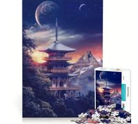 1000 Piece Puzzle For Adults Celestial Japanese Temple, Impossible Game, Staycation Kill Time, Birthday Present,Travel Gifts, 38x52cm