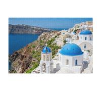 1000 Piece Puzzle for Adults Challenging Large Jigsaw Puzzle, Scenic Greece Island Landscape Gift, Nature View Puzzle Premium Quality 20.5x15 Inches