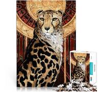 1000-piece puzzle for adults “Cheetah King” Made of cardboard，for age 14+ Brainteaser deal as gifts for the whole family 。size：26x38cm/10.24x14.96inch