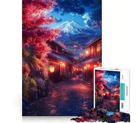 1000 Piece Puzzle For Adults Cherry Blossom Night in Japan Accurate Joint Fun Mental Skill Game Peace Time Play Xmas Art Gift (38x26cm)