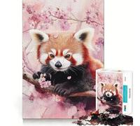 1000 Piece Puzzle For Adults Cherry Blossom Red Panda- Accurate Joint Fun Mental Skill Game Peace Time Play Xmas Art Gift (50x75cm)
