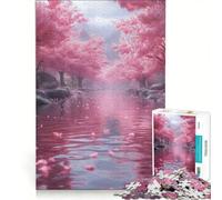 1000 Piece Puzzle For Adults Cherry Blossom River, Educational Game, Difficult Challenge, Enhance Love between Couples 50x75cm