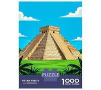 1000 Piece Puzzle for Adults, Chichen Itza Pyramid in Mexico Artwork, Family Game Night, for Puzzle Lovers, Premium Puzzle Pieces, 70x50cm/1000pcs