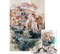 1000 Piece Puzzle For Adults Cinque Terre in Manarola Jigsaw Puzzle Hands-on Game Hand Speed Race Deal As Gifts for The Whole Family (size 38x26cm)