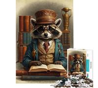 1000-piece Puzzle for Adults Clever Steampunk Raccoon Help The Brain Exercise Difficult Challenge Relaxing Games for 14+ Puzzle Game Offered (50x75cm)