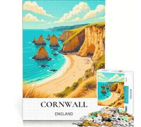 1000-piece Puzzle for Adults Coastal Walks in Cornwall, Family Game, Pattern Assembly, Unique Gifts for Birthday And Christmas 38x52cm