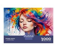 1000-piece Puzzle for Adults Colorful Abstract Woman Art Print-4 Puzzles for Adults Toy Wall Decor Home Decoration Unique Birthday And Xmas Gifts 70x50cm/1000pcs